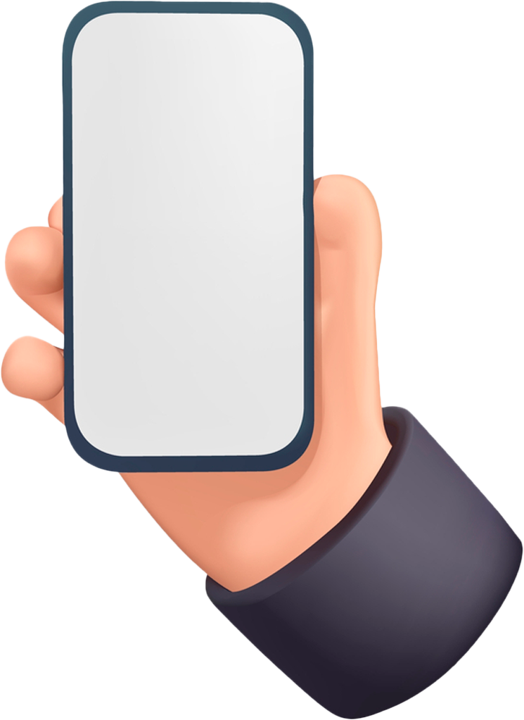 Mão segurando celular
