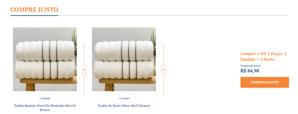 Vitrine de combinações no e-commerce 